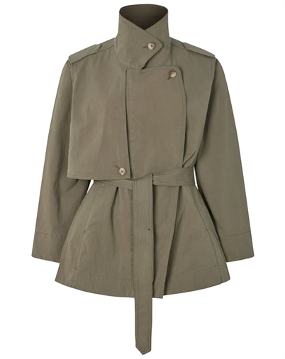 Rabens Saloner - Nadira Utility Cropped Trench Jacke - Asphalt